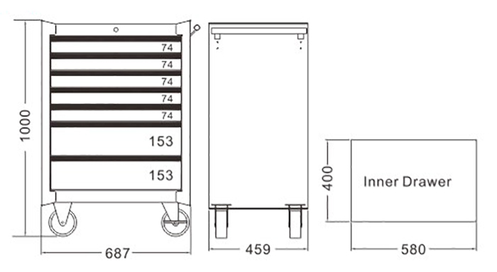 JTC-3931YL Tủ dụng cụ 7 ngăn - thiết kế